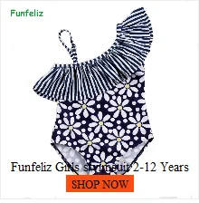 Funfeliz/купальный костюм для девочек купальный костюм «Фламинго» милый цельный купальный костюм для девочек детская одежда для купания детский купальный костюм От 6 до 14 лет