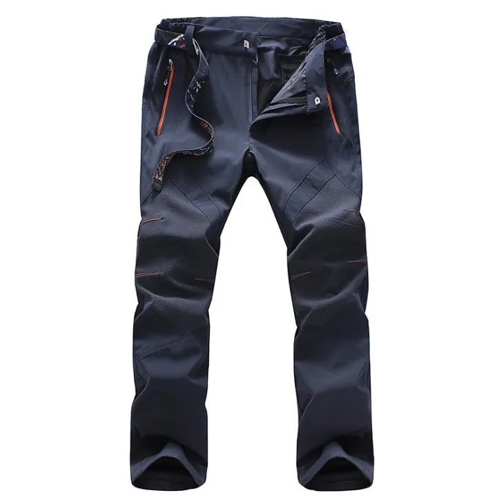 

Plus Size Solid Comfortable Windproof Waterproof Quick Dry Outdoor Trousers Male Summer Breathable Fishing Hiking Pants