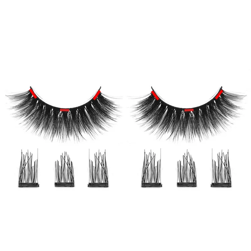 

iflovedekd 3D Magnetic Eyelashes Natural False Eyelashes On Magnets Reusable 3 Magnetic lashes