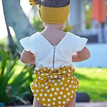 Pudcoco/комплект из 2 предметов, милые топы в горошек для маленьких девочек, футболка штаны с большим бантом, шорты комплект с шортами на возраст от 0 до 18 месяцев