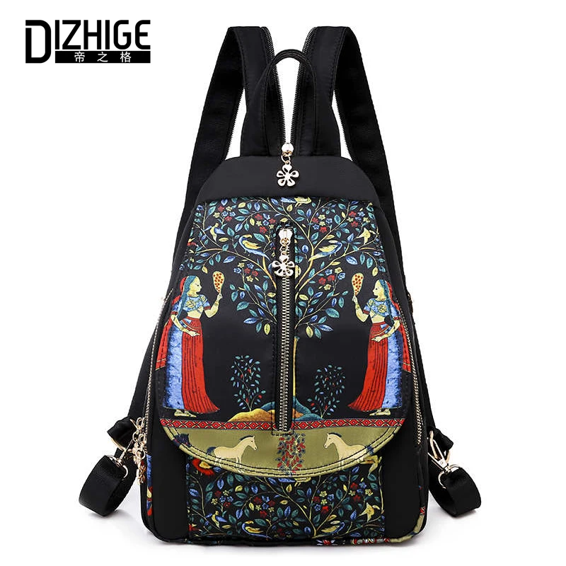 

DIZHIGE Brand Cartoon Waterproof Oxford Women Backpack High Quality School Bag For Women Multifunctional Female Travel Bags New