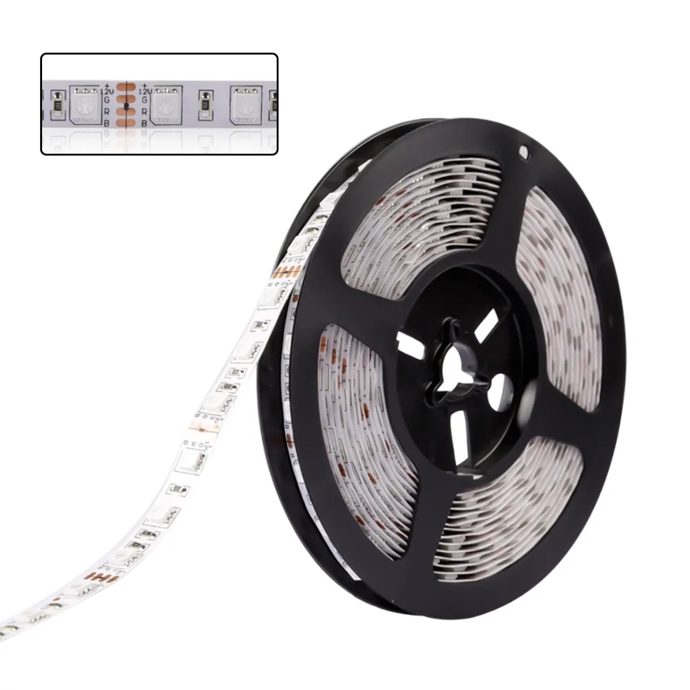 Светодиодный MO гибкий светодиодный полосы 5050 IP20 IP65 12 В 60 Светодиодный/м 5 м/roll RGB