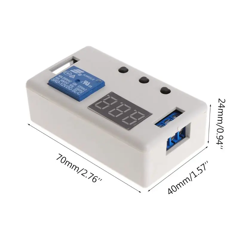 

DC 12V Control Programmable Timer Digital Time Delay Relay Module Board w Case