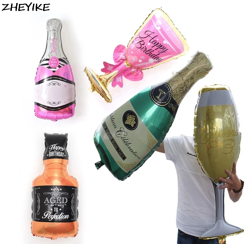 Wine Bottle Champagne Bottle Glass Foil Balloons Birthday Wedding Decor RAC