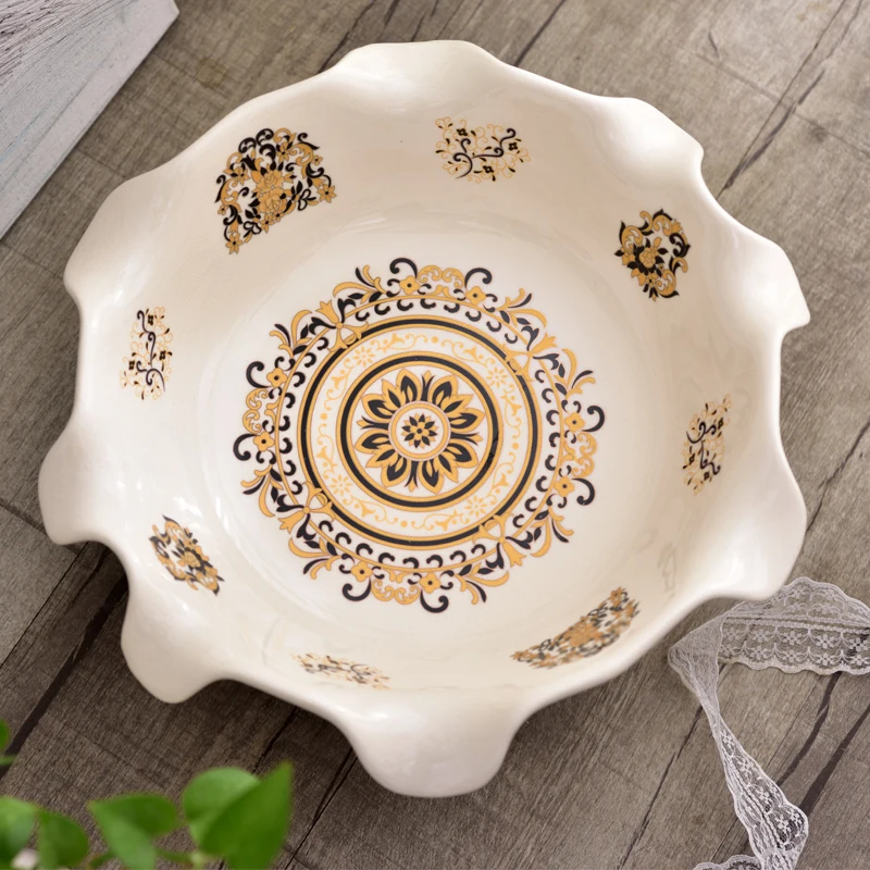 US $223.95 highgrade ceramic fruit fruit plate dry fruit tea table living room decoration decoration Home Furnishing basket