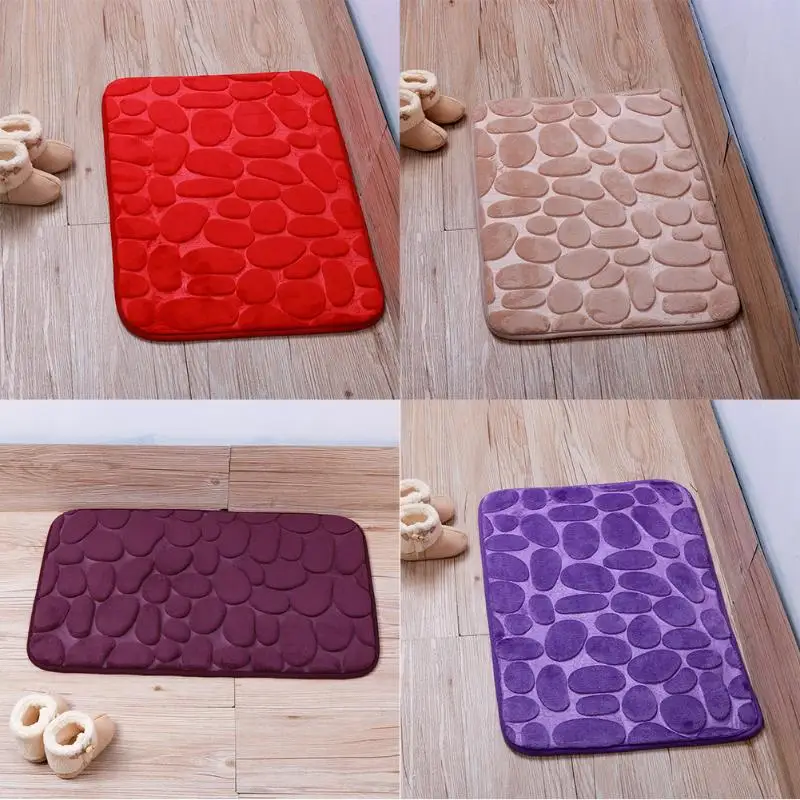 Flower Flannel Carpet Mat Non Slip Kitchen Bathroom Mat Water