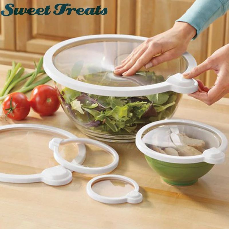 Подметальные машины Smart Lids Vac уплотнения Microwaveable 4 упаковки|lid|microwave lidvac |