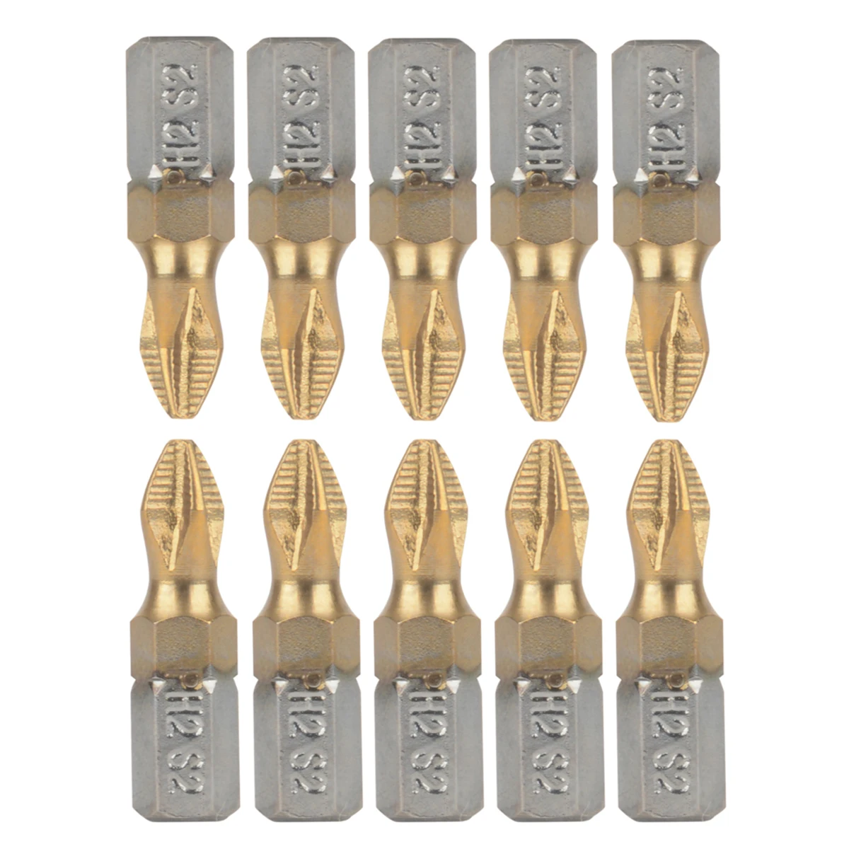 10pcs Anti Slip PH2 Screwdriver Bit 25mm Length 1/4