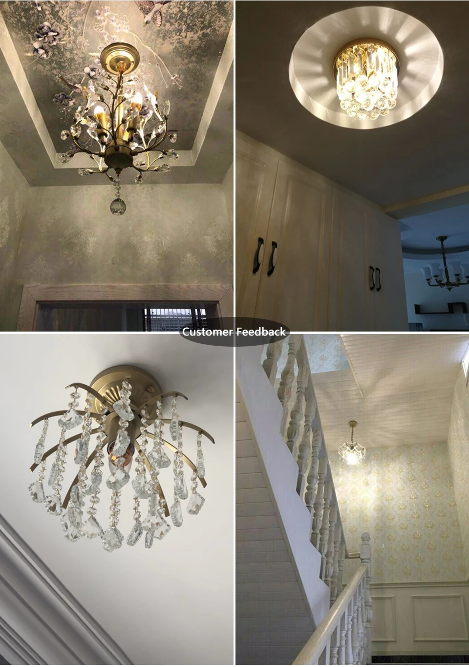 Хрустальный потолочный светильник для коридора, лампа для помещений, потолочный светильник для спальни, современный домашний светильник, хрустальный светильник