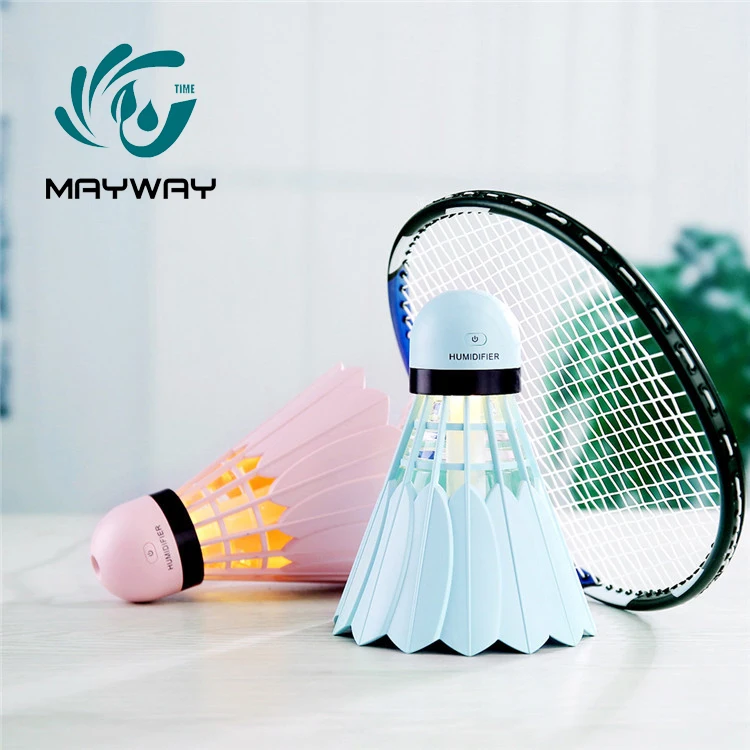 

Cute Badminton 240ml Humidificador Ultrasonico Aroma Essential Oil Diffuser Air Humidifier LED Lights USB Fogger Mist Maker