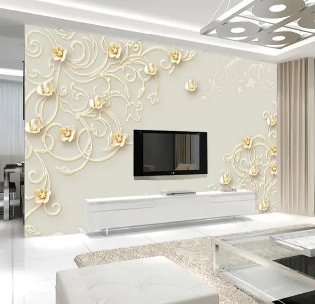 3D Floral Tapeten Foto Wandbild für Wohnzimmer Moderne Tapete ... 3D Floral Tapeten Foto Wandbild für Wohnzimmer Moderne Tapete ...