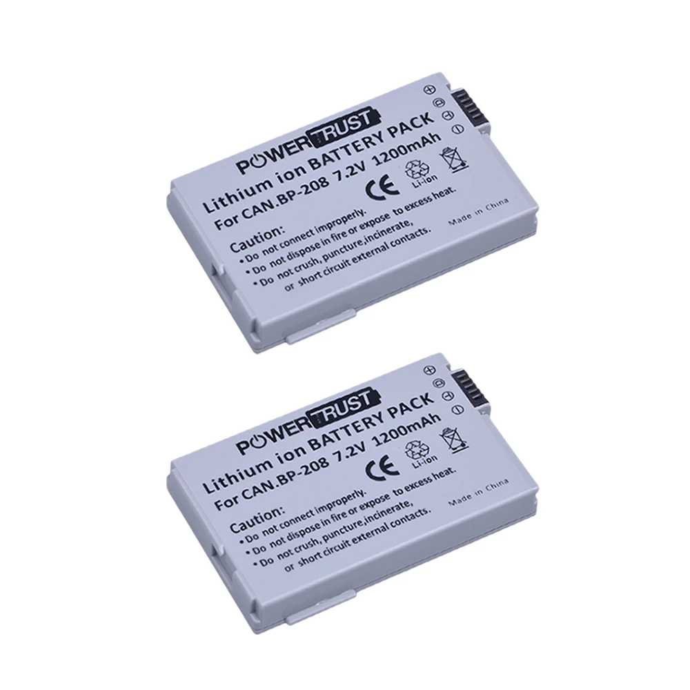 Аккумуляторная батарея PowerTrust 2x для Canon DC10 DC19 DC20 DC21 DC22 DC40 DC50 DC51 DC95 DC100 DC200 DC201