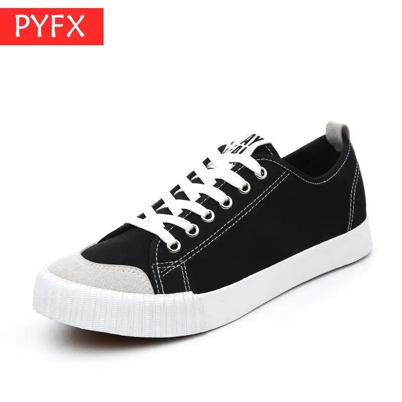 

Summer 2019 New Breathable Men's Black Laced Flat-soled Canvas Korean Version Of Leisure Couples Low-help Fashion Student Shoes