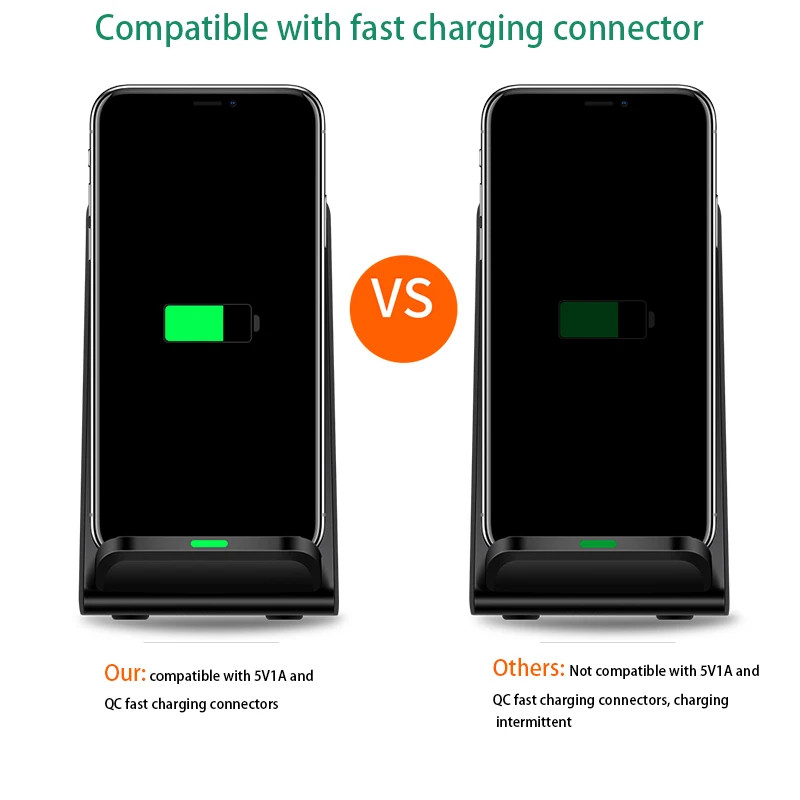 Suqy быстрая Qi Беспроводная 10 Вт Зарядка для samsung Galaxy Note 9 S9 s8 s7 Быстрая зарядка подставка для Iphone 7 8 X адаптер питания зарядное устройство