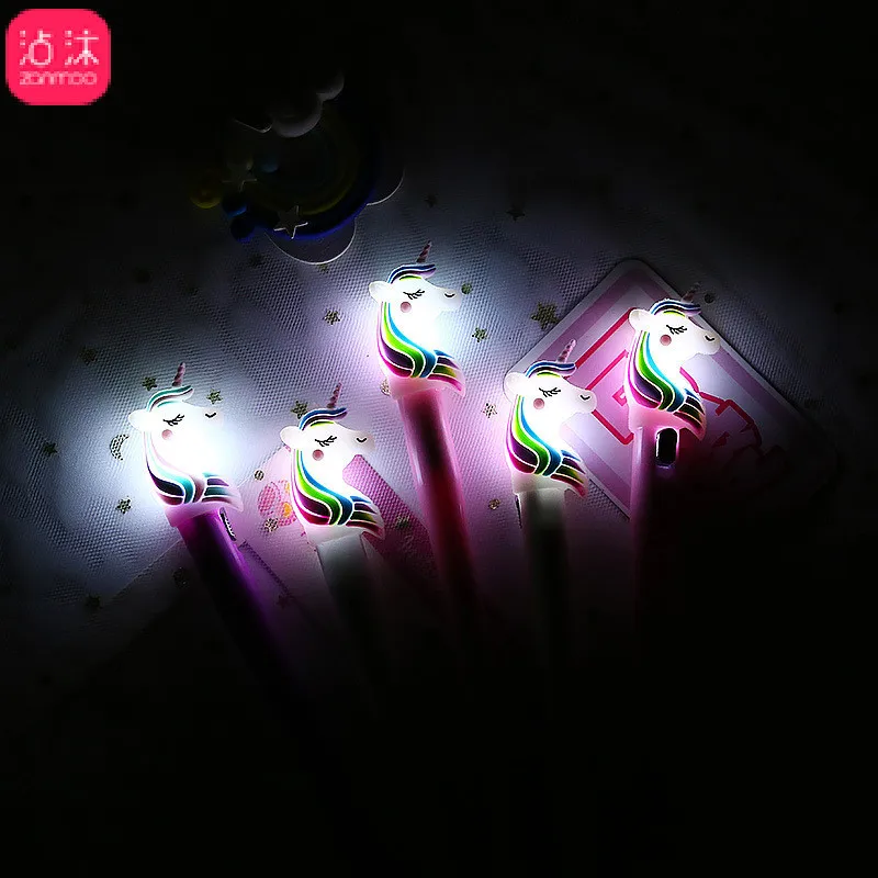 

Creative Cute unicorn lighting Gel pen lovely kawaii neutral pen for girl writing school supplies Papelaria Escolar stationery