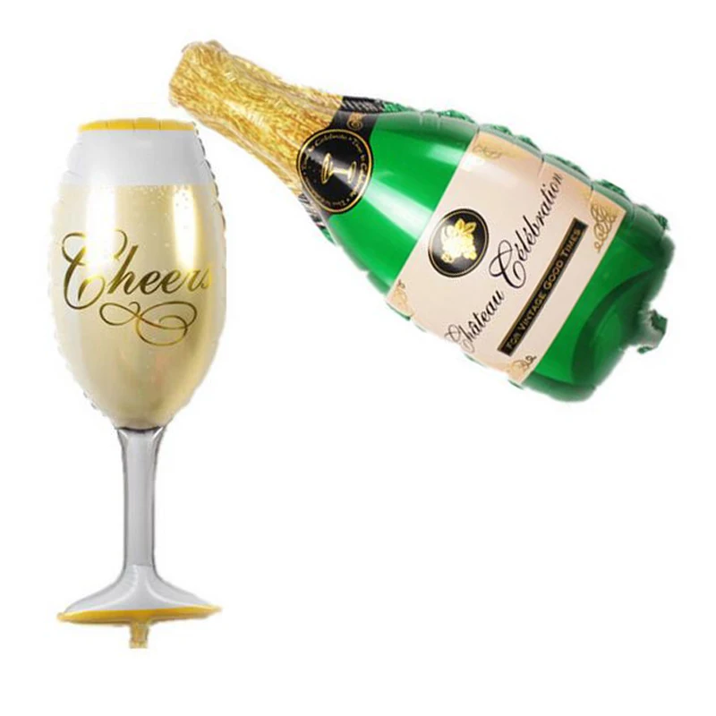

New Balloons Champagne Cup Beer Bottle Balloons Aluminium Foil Balloon 1 cup + 1 bottle Party Supplies 2pcs/lot