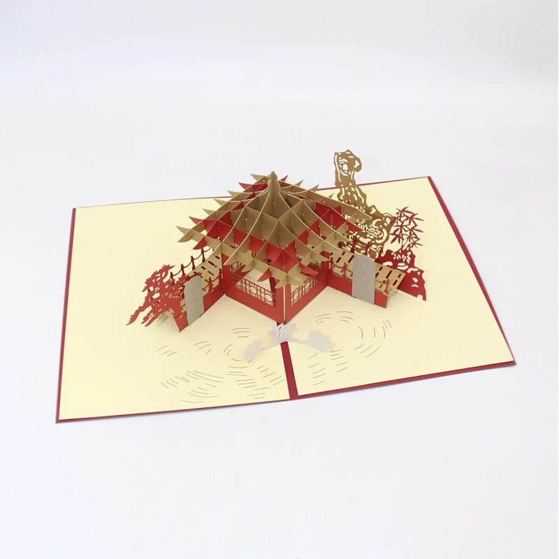  3D Handmade China Scenery Potu Spring Gardens Paper Invitation Greeting Cards PostCard Business Tou - 33060727799