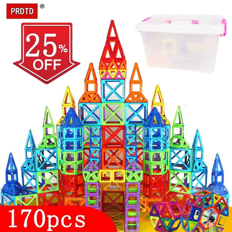 

144-170pcs Magical Magnet Blocks Magnetic Designer Construction Set Model & Building Toy Plastic Magnetic Toys For Kids Gift