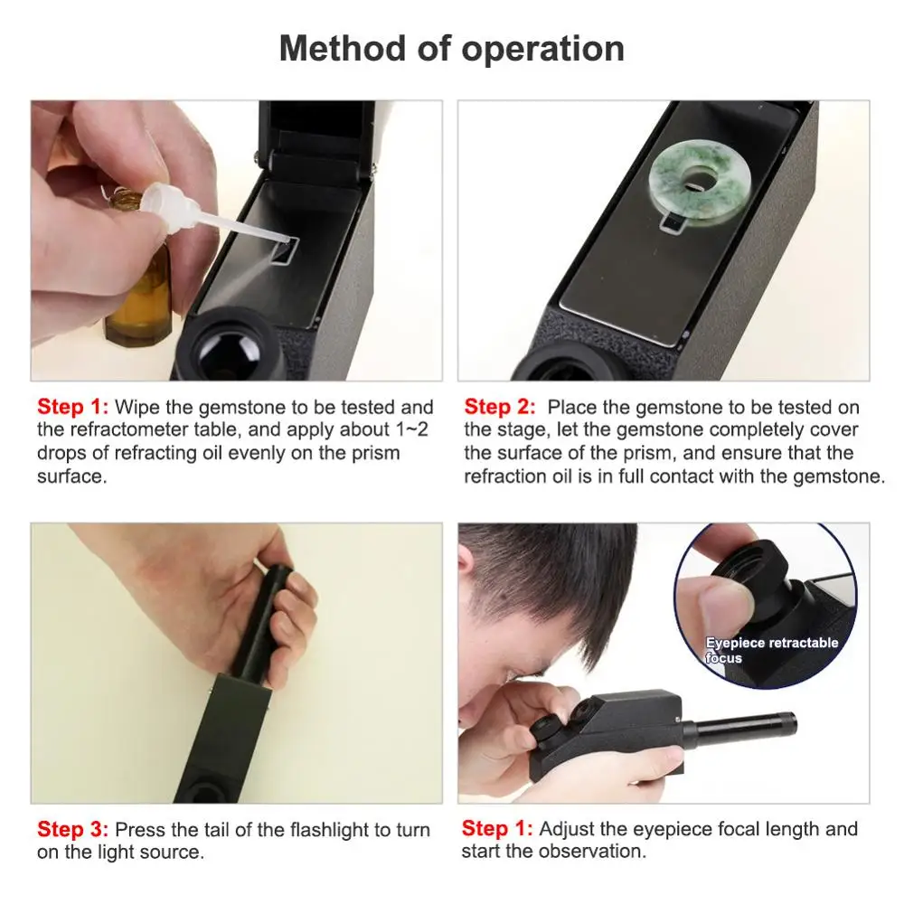 Refractometers Tools 1.30 1.81RI Yieryi Gem Refractometer Gem Tool