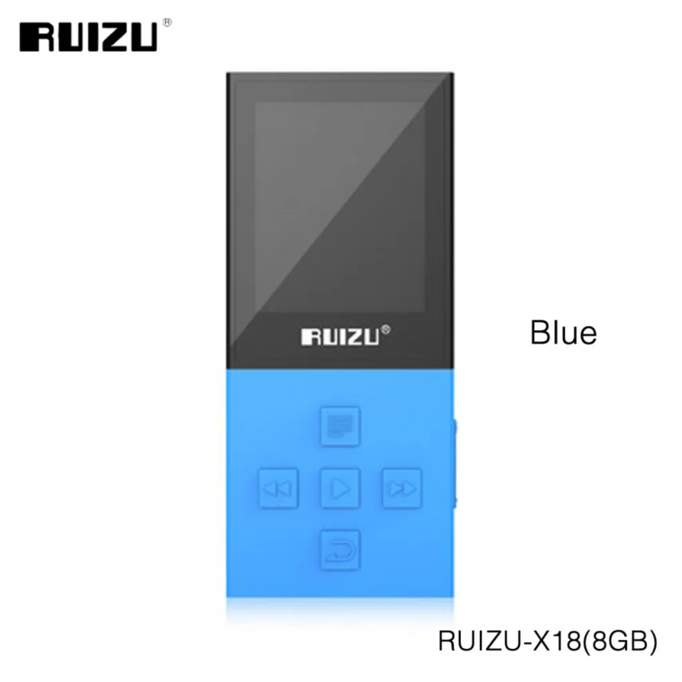 RUIZU X18 8G Bluetooth спортивные MP3 плеер без потерь Регистраторы FM радио Bluetooth 4,0 музыкальный плеер Поддержка 64G TF карта - Цвет: Синий