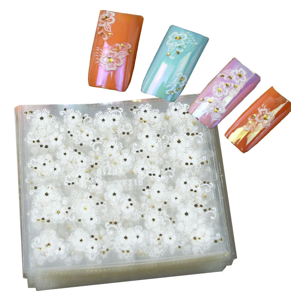 

30 Sheets 3D Nail Art Stickers Charms Decal Fashion Flower Tip Decoration Nail Art Manicure Accessories LAXF699-722