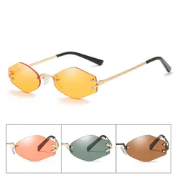 Маленький шестиугольник солнцезащитные очки Для женщин Брендовая Дизайнерская обувь Винтаж кошачий глаз солнцезащитные очки ретро без