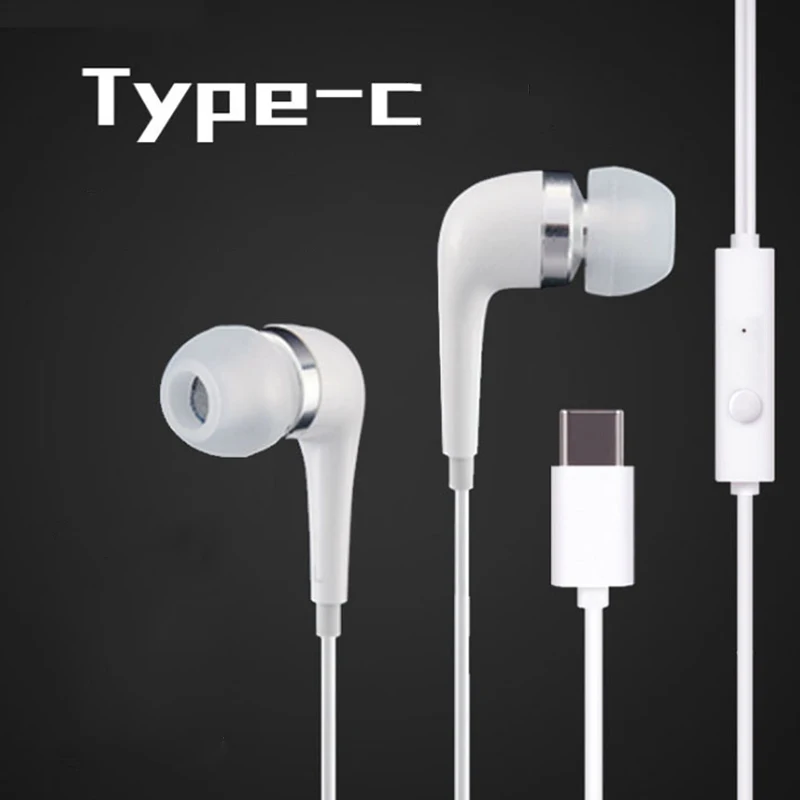 

HOTR Type C Android 3.5mm Earphone Wired Stereo Sound Quality Earpiece Free Answer Control with Mic Earphone fone de ouvido 1.2m