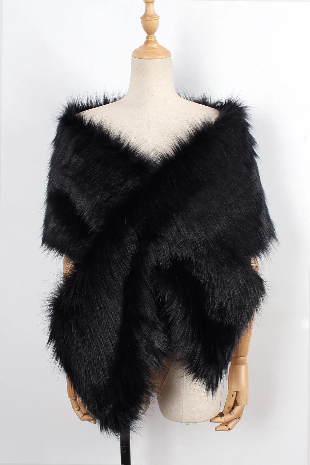 The autumn and winter new imitation fur big cape neck scarf multi-color joker scarf bride dress cross cape (19)