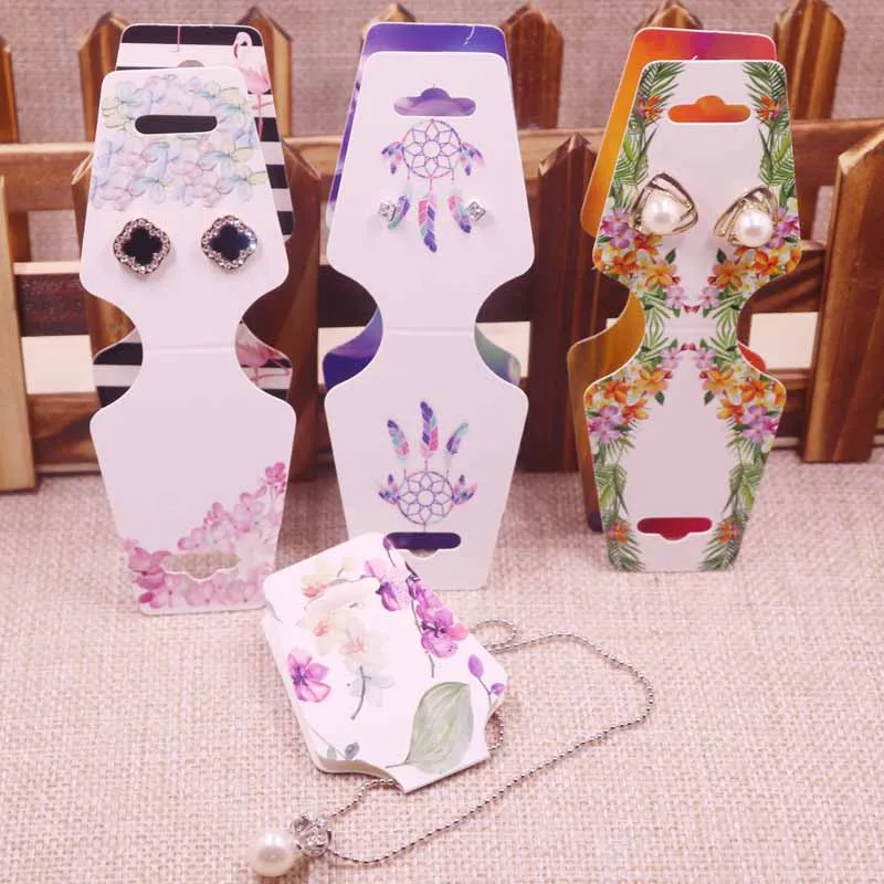 

2018 New 50 pcs DIY 120x45m Necklace Card Dream Catch Her earring card Colour Nice Design 1Pair Earring Card