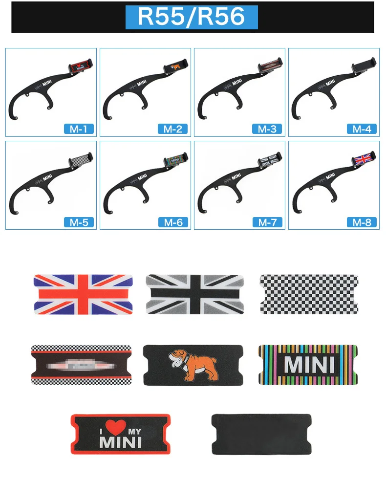  Airspeed Union Jack Bracket for Mini Cooper R55 R56 Accessories Car Mobile Phone Holder Auto Interior Decoration Phone Mount    (5)