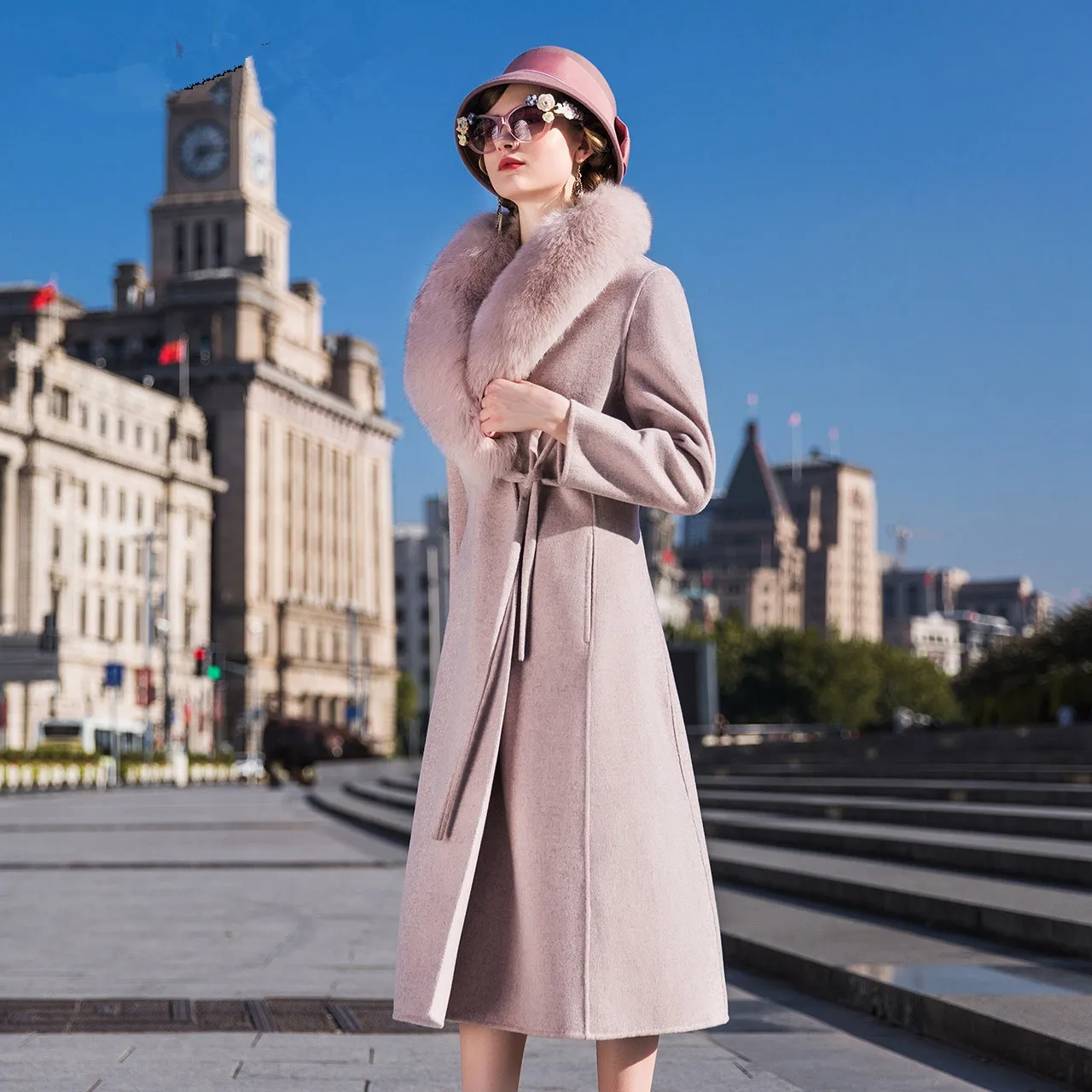 Winter 2018 Bright Cotton Coat Women Imitation Fox Fur