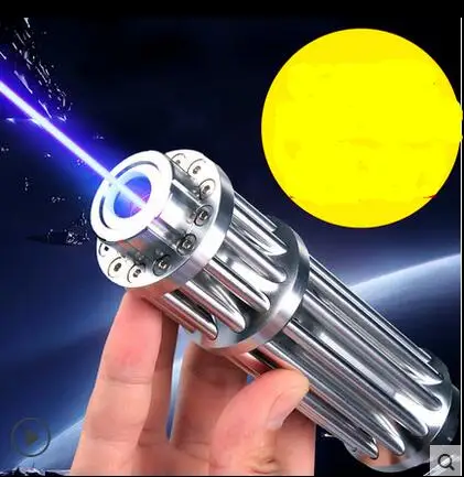 ¡Caliente! Alta Potencia 5000000 M punteros láser azul 450nm Lazer linterna quema partido/quemar cigarros luz/vela/negro caza - 1