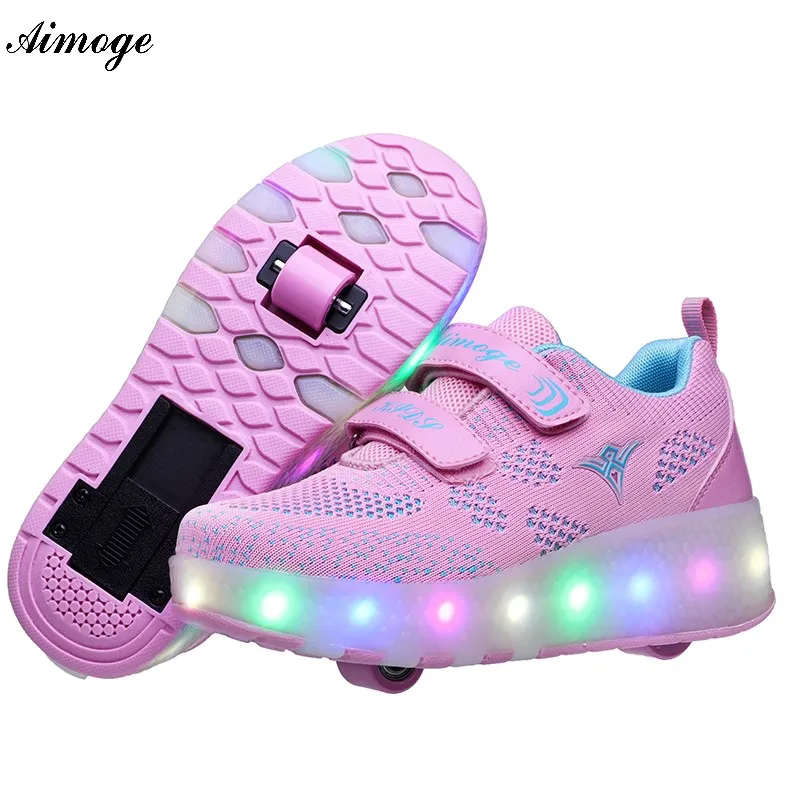 Roller-Zapatillas deportivas ruedas para niños, tenis infantiles, - AliExpress