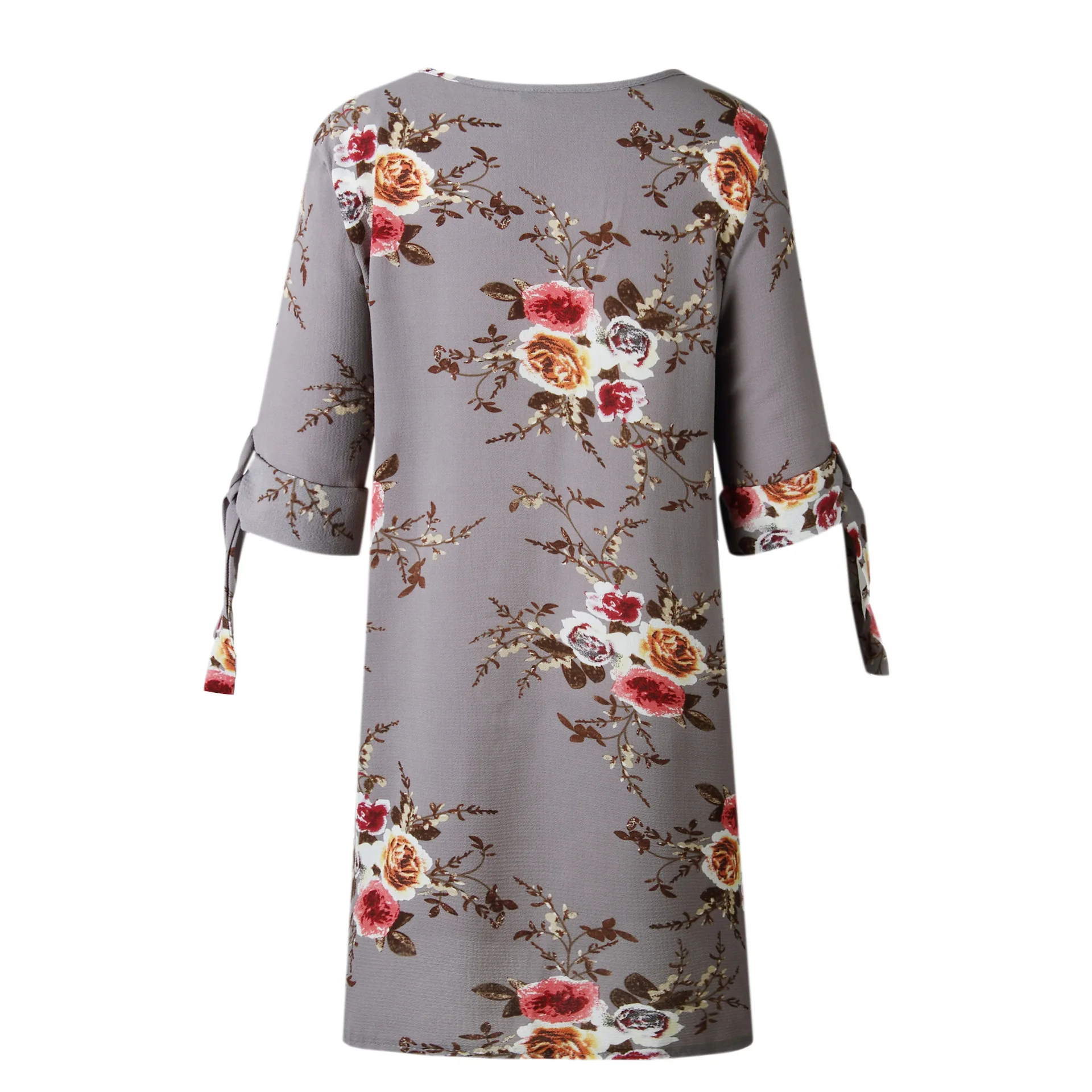 Для женщин летнее платье Boho Стиль Цветочный принт шифоновое пляжное платье Туника Сарафан Свободные мини платье S-5XL
