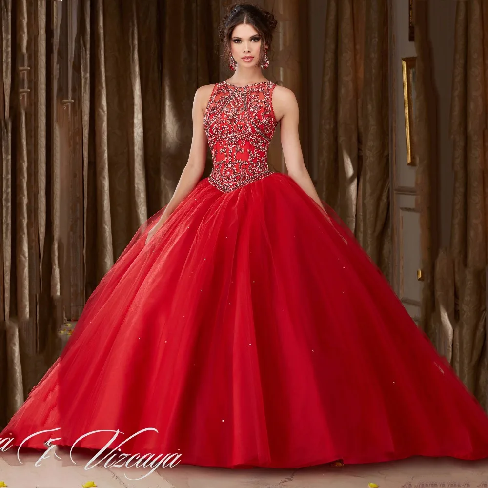 Compra vestidos de quinceañera rojo online al por mayor de