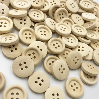 

50/100pcs 18mm Round Wood Buttons 4 Holes Sewing Crafts Accessories WB28