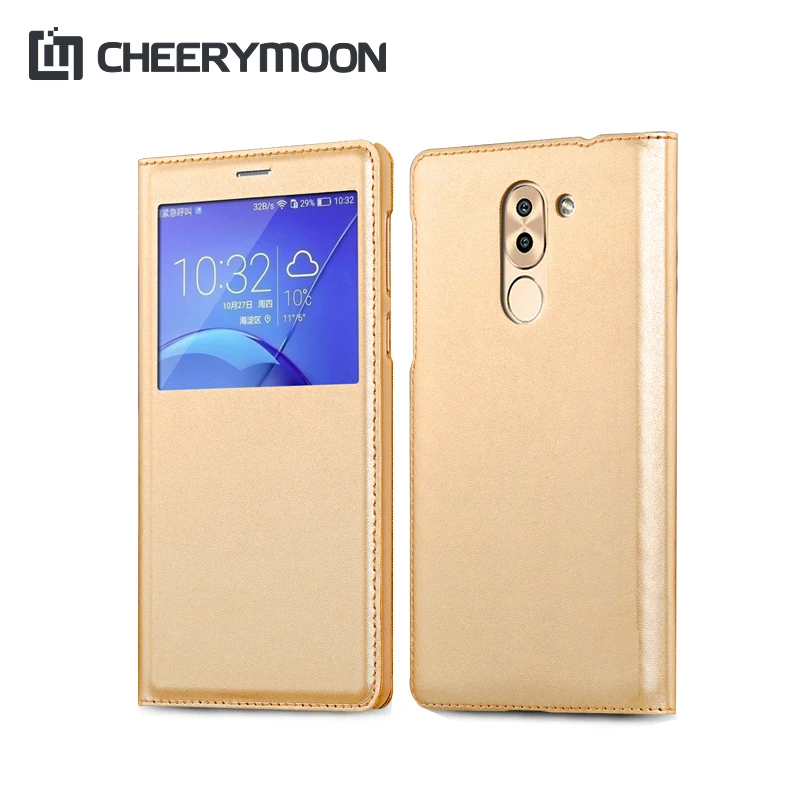 CHEERYMOON Case Cover For Huawei Honor 6x Case Back Flip Leather Wallet Open Window Honor6x Ultra Thin Capa Coque 5.5