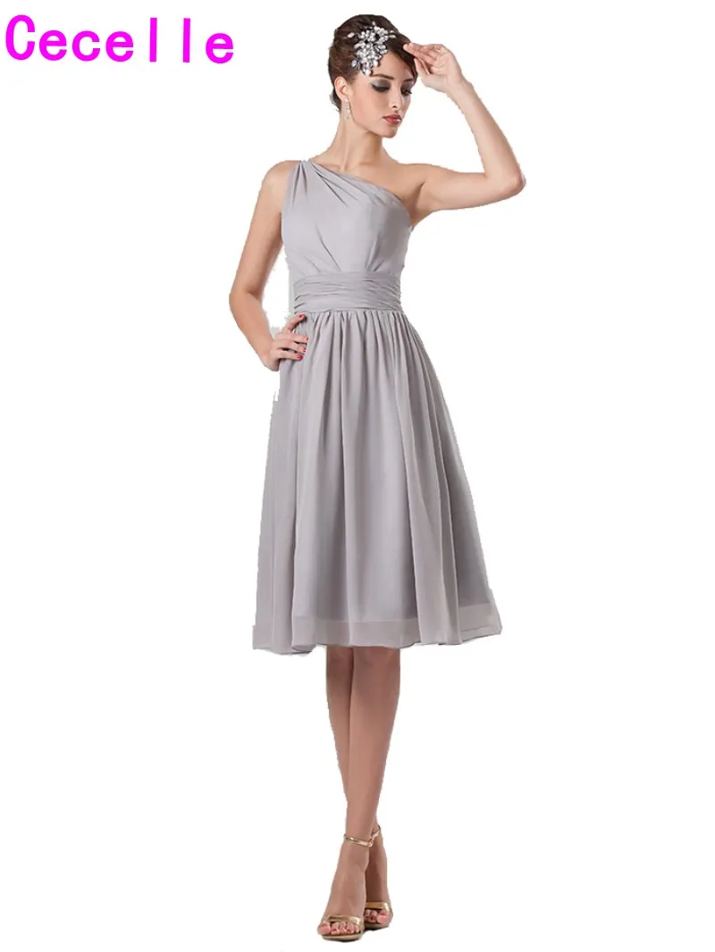 casual a line one shoulder knee length white chiffon party dress cokm14005 silver short beach bridesmaids dresses one shoulder a line casual a line one shoulder knee length white chiffon party dress cokm14005 silver short beach bridesmaids dresses one shoulder a line