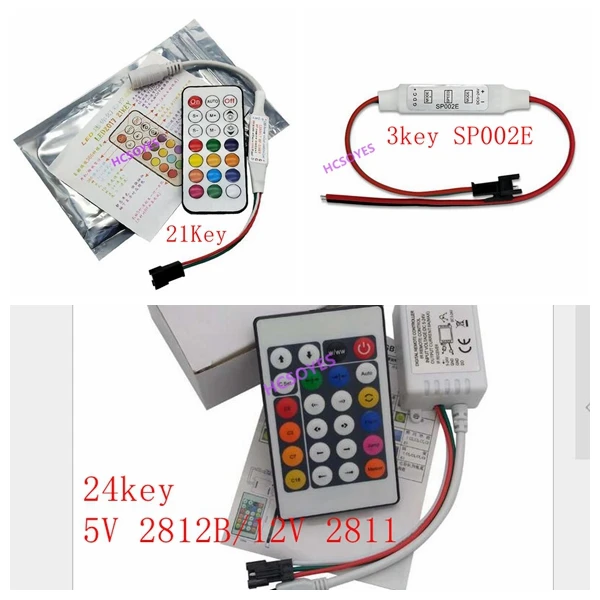 Мини 3key RF 21key 24key RGB беспроводные ИК-пульт дистанционного управления для WS2811 ws2812b ws2813 SK6812 5050 6803 1903 светодиодные ленты контроллер DC5-24V