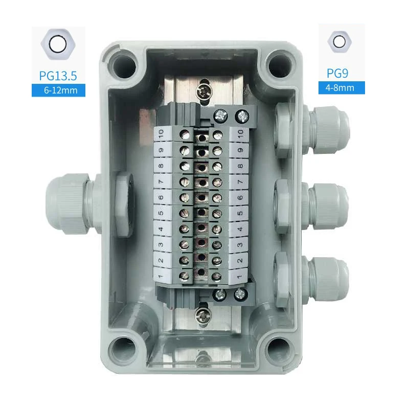 IP65 Водонепроницаемый Кабельная коробка 80*130*70 мм один из трех из клеммные колодки для din-рейки набор