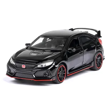 1:32 HONDA CIVIC TYPE-R Diecasts & Toy Vehicles Metal Car Model Sound Light Collection Car Toys For Children Christmas Gift 1