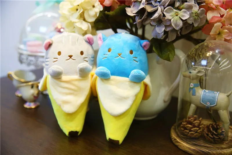 2017 New 20cm Banana Cat Plush Toys Kawaii Anime Cartoon Kitty Neko Dolls Baby Kids Friends Gift 6pcslot  (5)