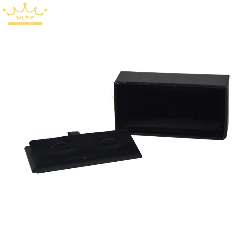 Высокое качество 60 шт. черная искусственная кожа мужские ювелирные запонки коробка подарок набор контейнеров для хранения манжета ссылка дисплей коробка держатель
