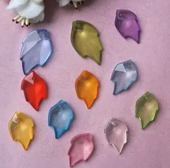 

420pcs Beautiful transparent Acrylic Leaves Leaf Beads With Hole For Hair Peice Tiaras Jewelry Scrapbooking Craft DIY