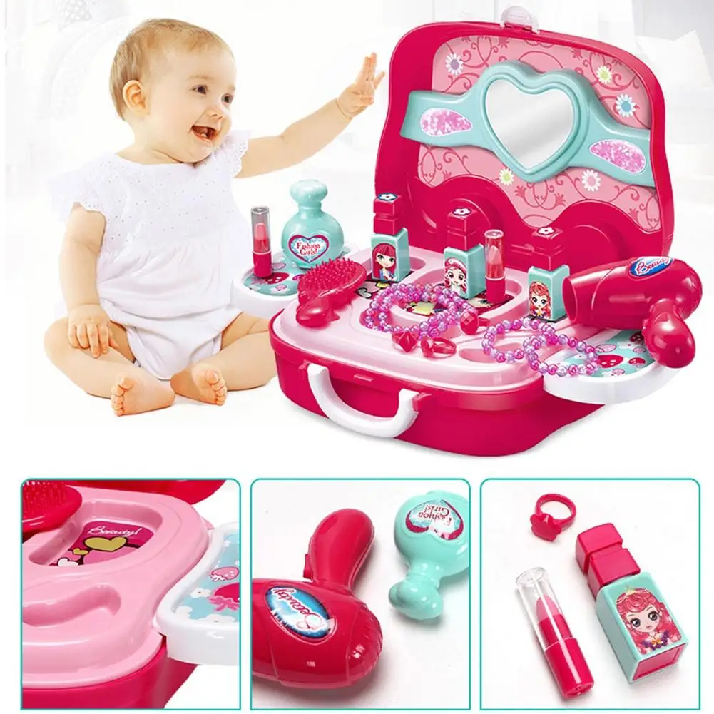 

LeadingStar Children Play House Game Toy Artificial Suitcase Toy Set Mini Learn Cooking Beauty Engineering Early Education Toys