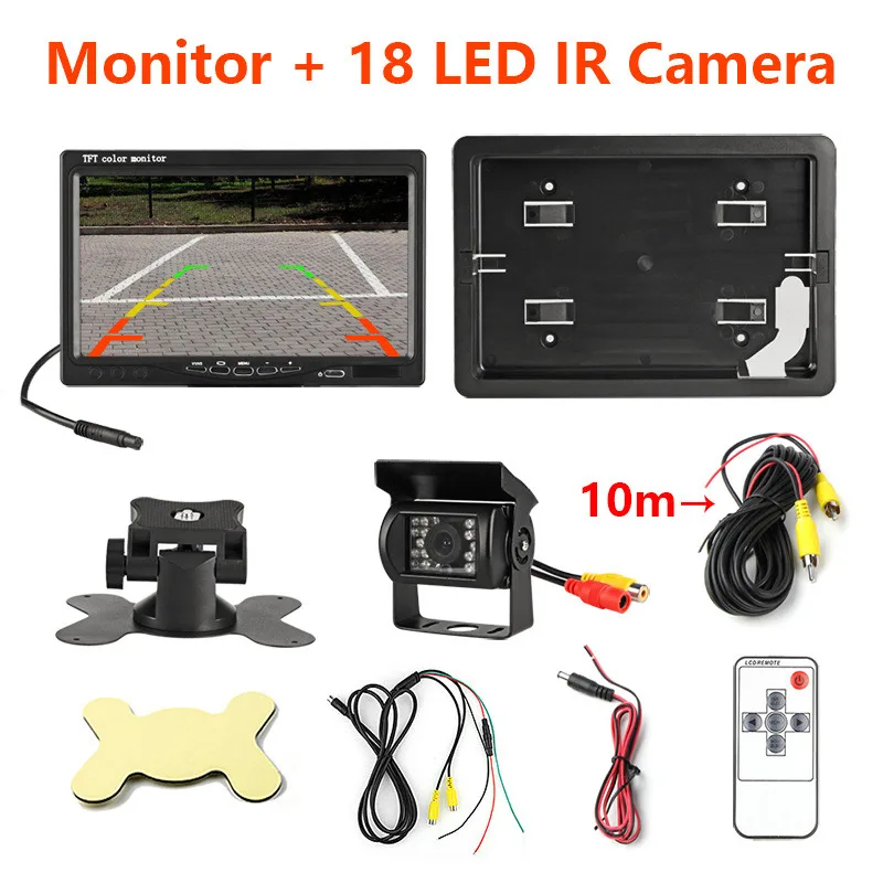 Jansite " TFT lcd проводной HD автомобильный монитор дисплей+ камера заднего вида парковочная система для автомобиля монитор заднего вида применимый грузовик - Цвет: Monitor with 1 lens