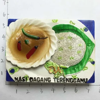 

New Arrival Malaysia Tourist Souvenir Terengganu Nasi Dagang Fridge Magnets Home Decoration Refrigerator Magnetic Stickers