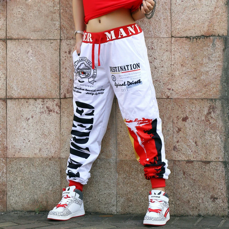  New Pattern Fashion Doodle Easy Leisure Time Pants Suit-dress Hiphop Jazz Practice Show Clothing Da