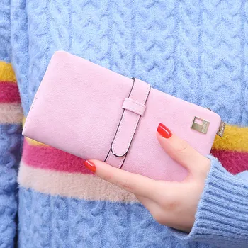 

Women Long Wallet Frosted PU Leather Purse with Zipper Pocket Long Female Wallet Best Sale-WT