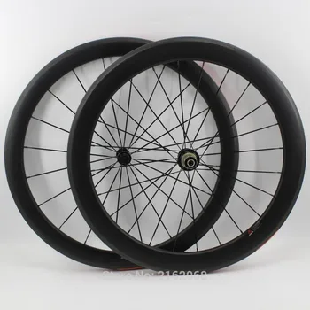

Newest rear 60mm+front 50mm racing 700C Road bicycle matte UD full carbon wheelset carbon bike tubular rims Free ship